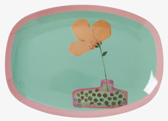 Liten Tallrik Flower Prints från Rice med blomdesign