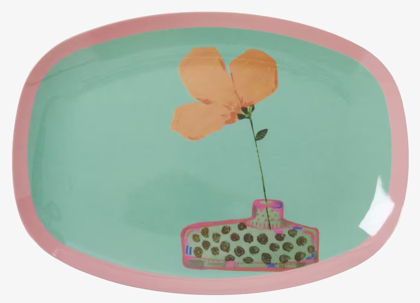 Liten Tallrik Flower Prints från Rice med blomdesign