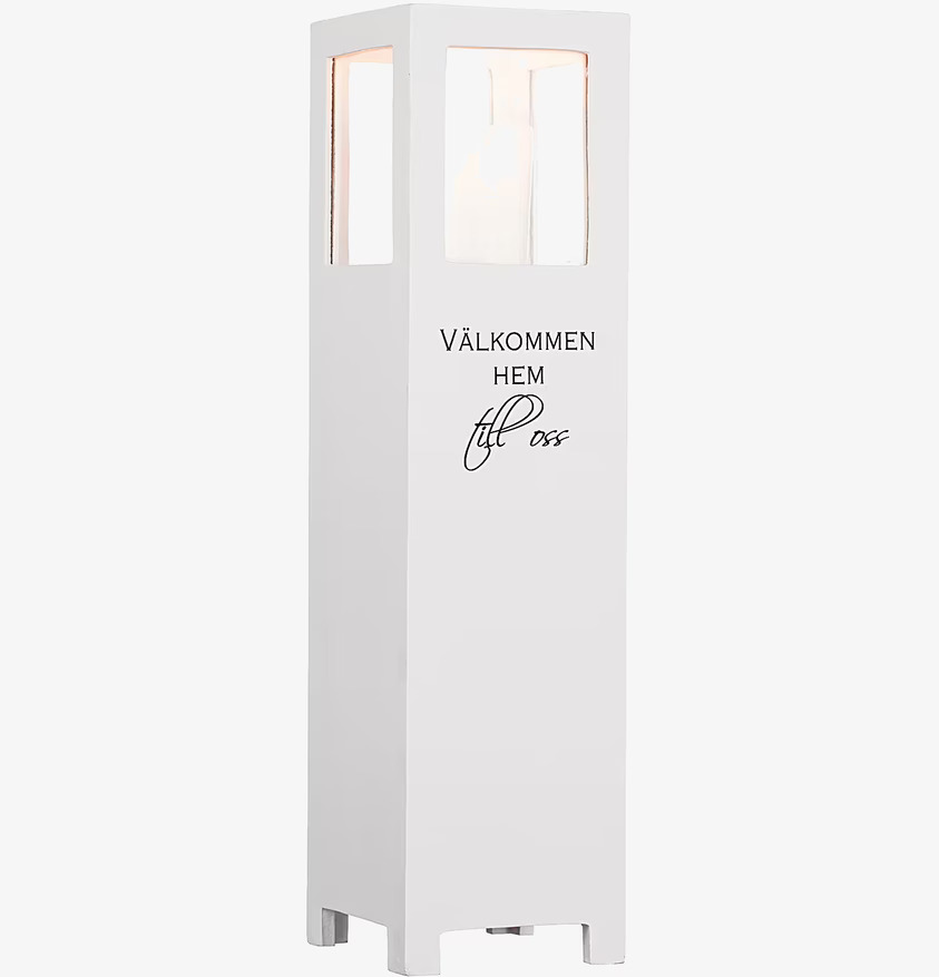 Ljuslykta Välkommen Hem från Different Design med vit yta