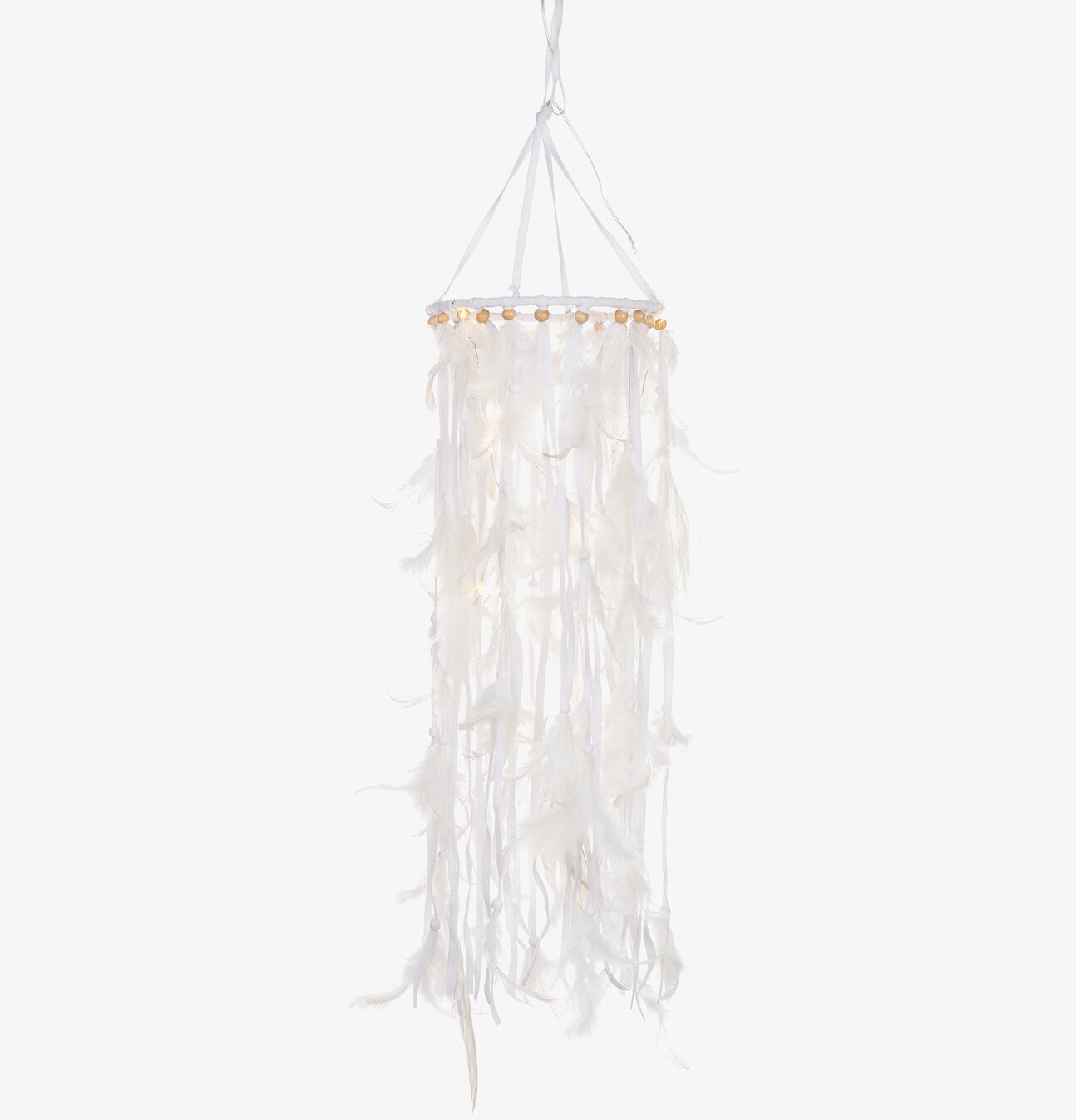 Mobil Fjädrar Vit Inkl Ljusslinga från Different Design