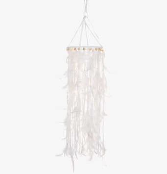 Mobil Fjädrar Vit Inkl Ljusslinga från Different Design