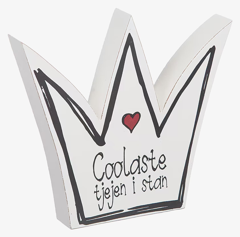 Stående Krona Tjej från Different Design, vit träkrona