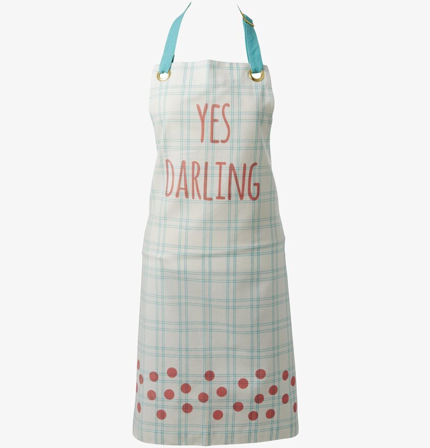Förkläde Yes Darling Grön från Rice med färgglad design