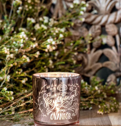 Skyddsängel Rosé - Majas Cottage, rosétonad ljuslykta