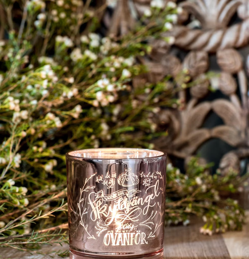 Skyddsängel Rosé - Majas Cottage, rosétonad ljuslykta