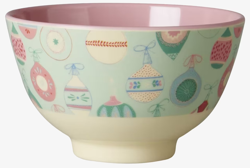 Liten Skål Julgranskulor från Rice med festligt mönster