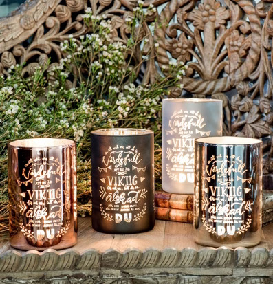 Värdefull Rosé - Majas Cottage, elegant ljuslykta i roséton