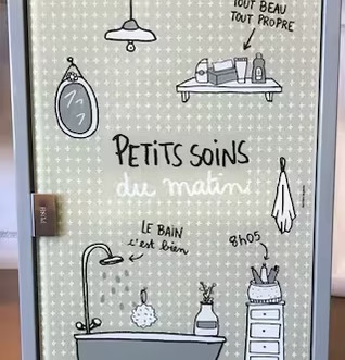 Badrums-/Medicinskåp från Derrière la porte med rutmönster