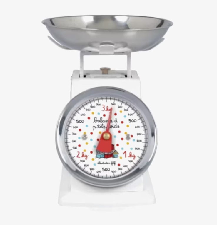 Köksvåg Vit från Derriére la porte med retrodesign i vitt