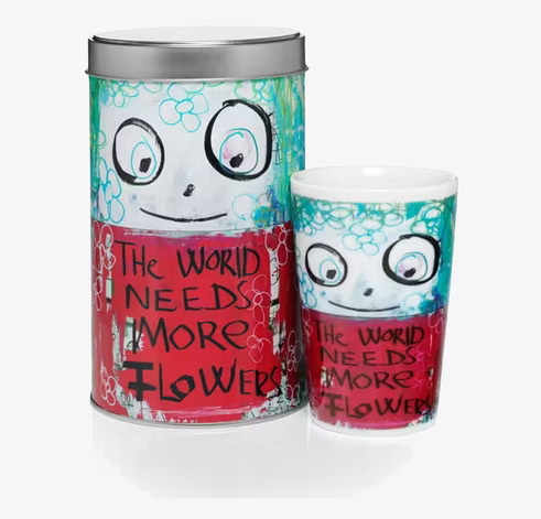 Termomugg Turkos Friendly Poets från Poul Pava med konstmotiv