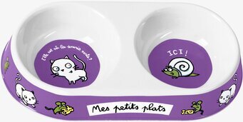 Kattskål lila från Derriére la porte med dubbla fack