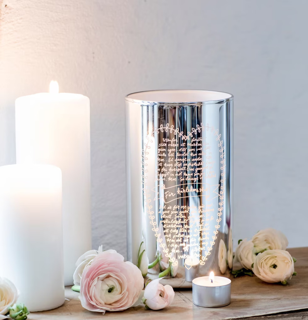 För Kärlekens Skull - Majas Cottage ljuslykta med blommor