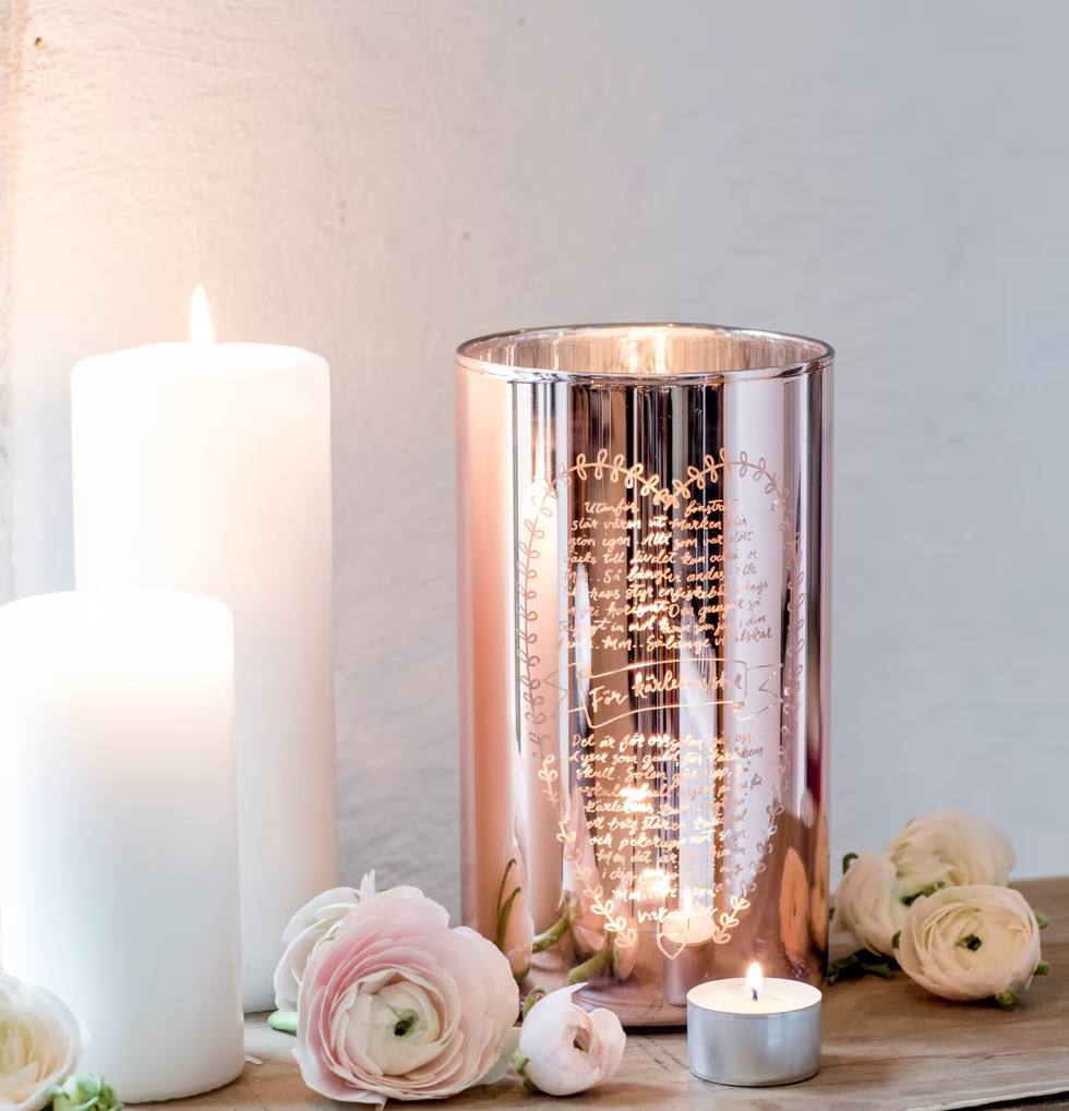 För Kärlekens Skull Rosé- Majas Cottage ljuslykta i glas