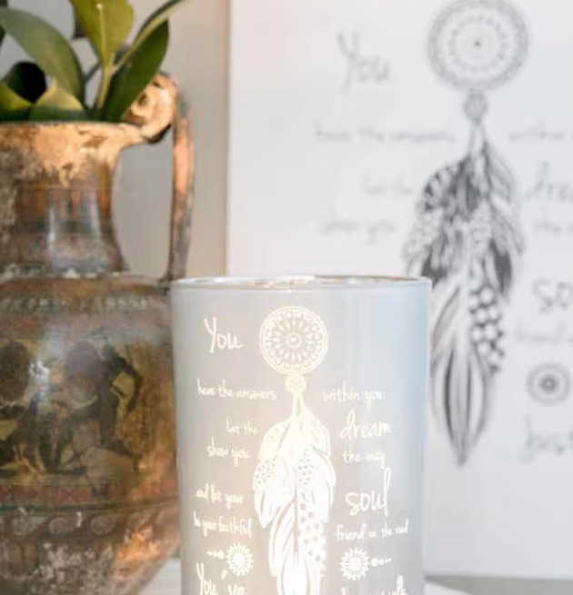 Walk On Vit - Majas Cottage ljushållare i frostat glas