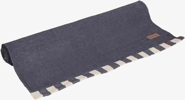 Matta Blå 70x200 från Ernst med randiga kanter och läderpatch