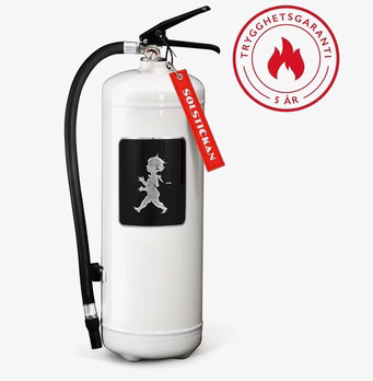 Brandsläckare 6 Kg Vit Med Svart Emblem från Solstickan