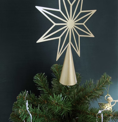 Toppstjärna Guld från Pluto Produkter på julgran