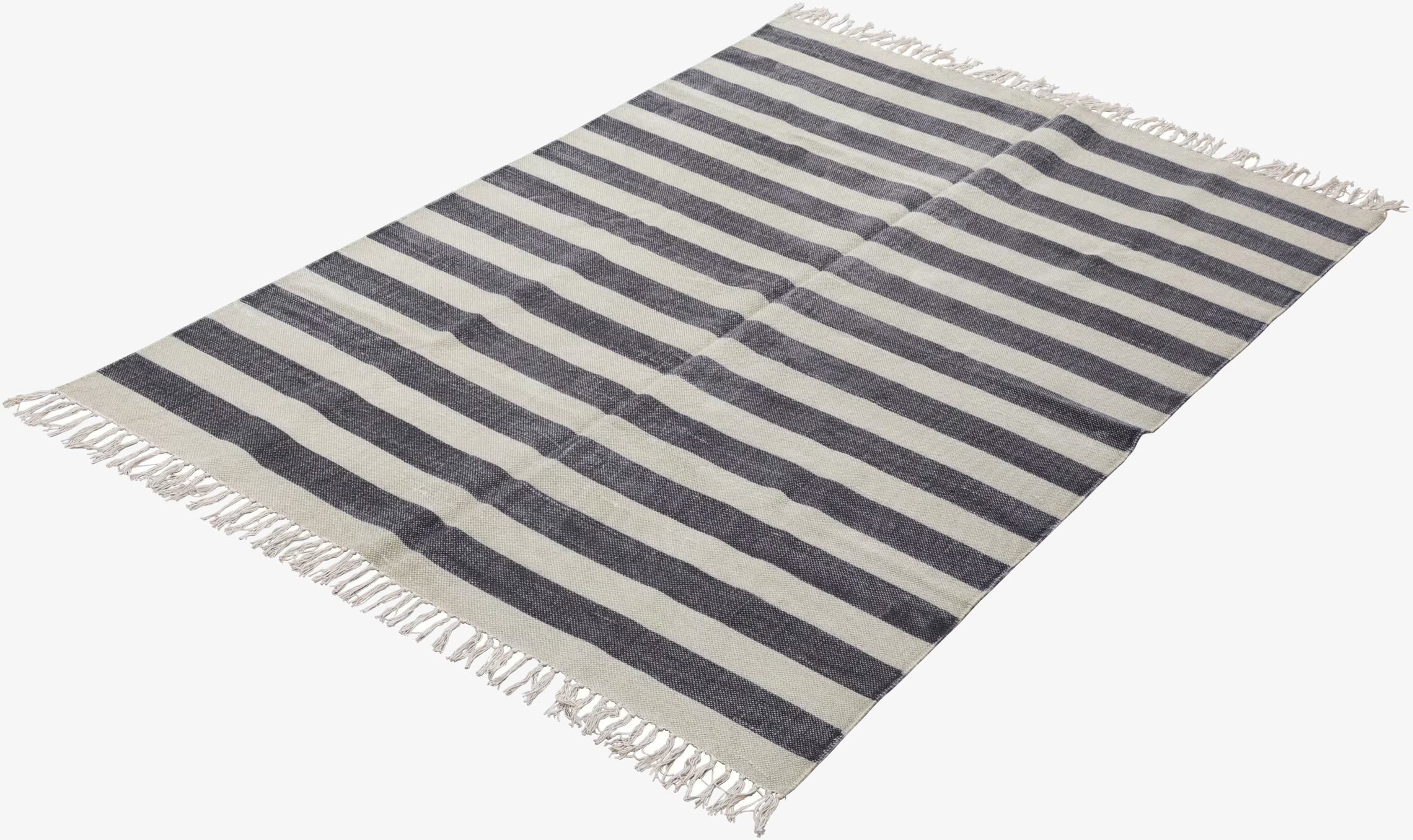 Matta Randig Grå 140x200 från Ernst med grå och beige ränder
