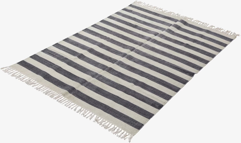 Matta Randig Grå 140x200 från Ernst med grå och beige ränder