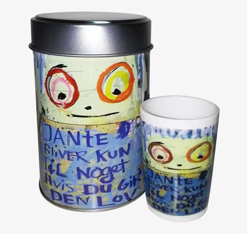 Espressokopp Friendly Poets från Poul Pava med förvaringsburk