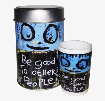 Espressokopp Friendly Poets från Poul Pava med ansiktsmotiv