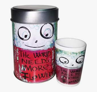 Espressokopp Friendly Poets från Poul Pava med metallburk