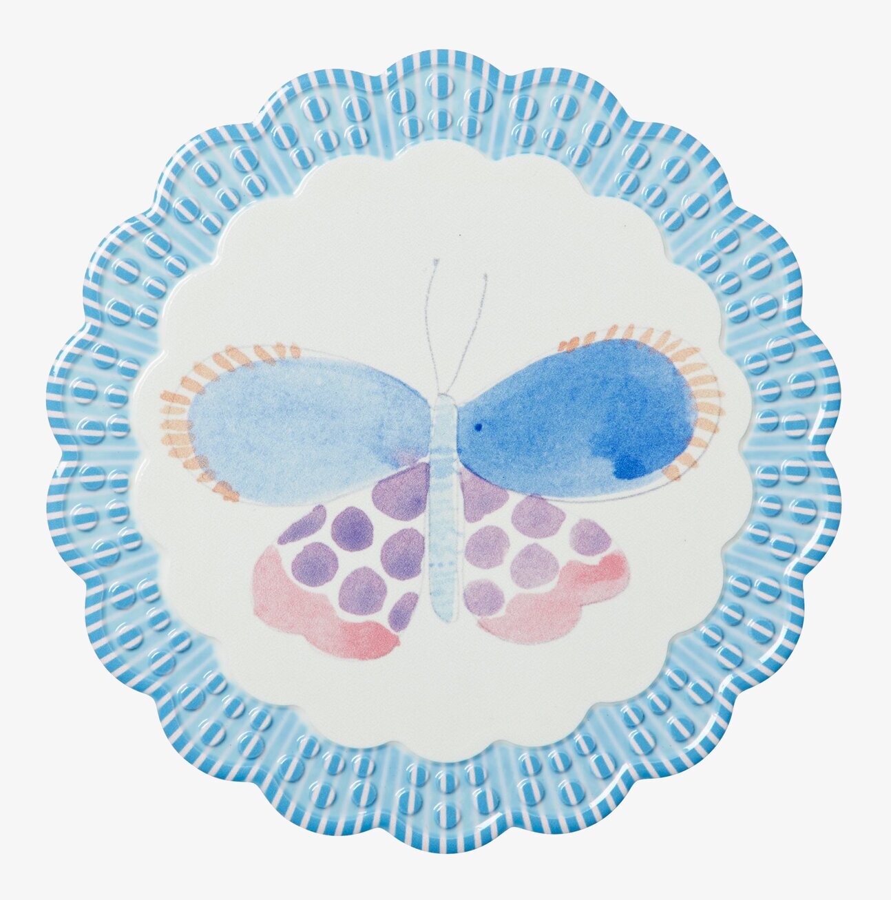 Grytunderlägg Butterfly från Rice med fjäril i pastellfärger