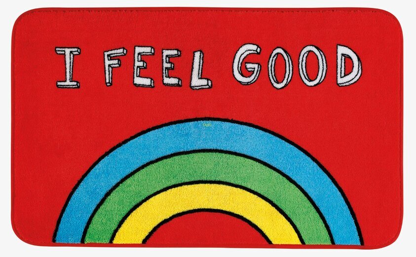 Badrumsmatta I feel good från Derriére la porte med text