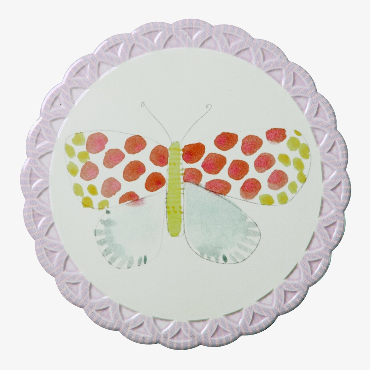 Grytunderlägg Butterfly från Rice med färgglad fjärilsdesign