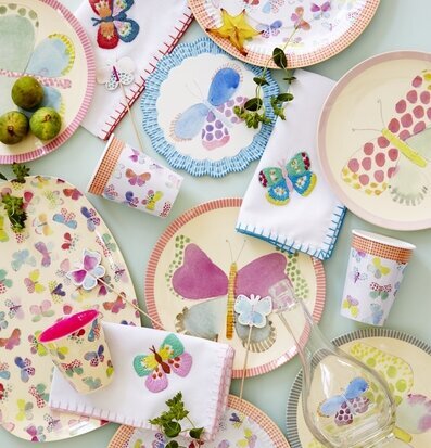 Grytunderlägg Butterfly från Rice med somriga fjärilsmotiv