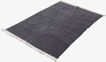 Matta Grå 140x200 från Ernst med vita fransar på kortsidorna