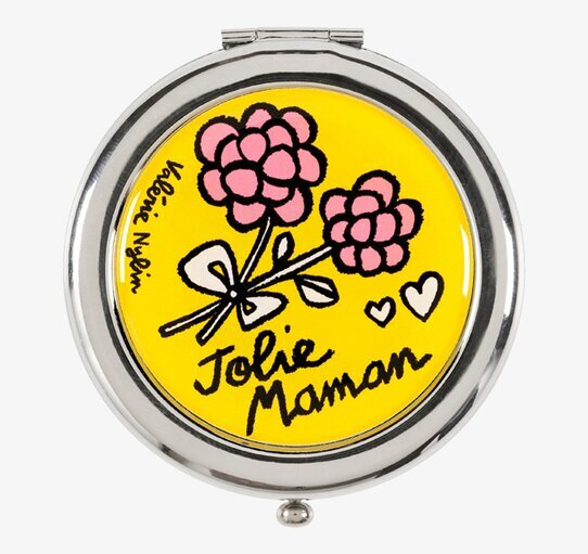 Fickspegel Gul från Derriére la porte med blommig design