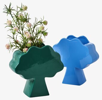 Vas Träd Rice från Rice i grönt och blått på vit bakgrund