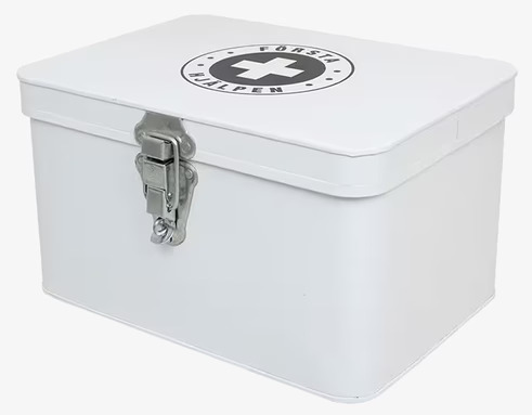 Medicinlåda Vit/Svart från Strömshaga med grafiskt kors