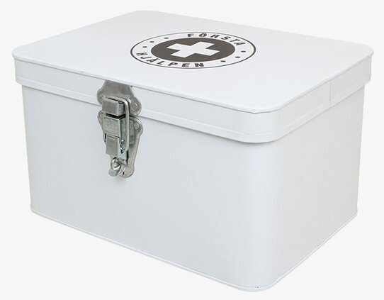 Medicinlåda Vit/Svart från Strömshaga med grafiskt kors