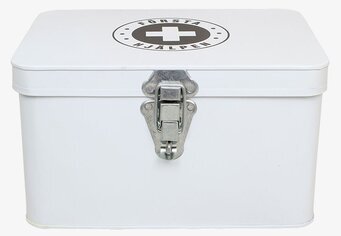 Medicinlåda Vit/Svart från Strömshaga med tydlig märkning