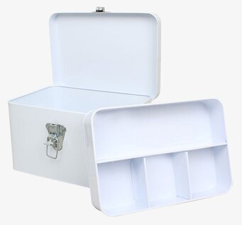 Medicinlåda Vit/Svart från Strömshaga med praktiska fack