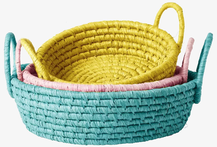 Brödkorgar Rice från Rice i tre färgglada vävda storlekar