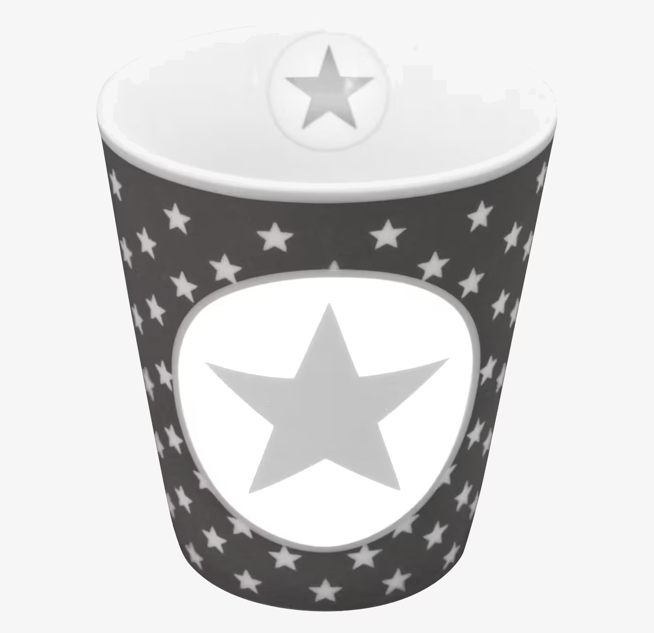 Happy Mugs - Big Star Charcoal från Krasilnikoff, kolgrå mugg