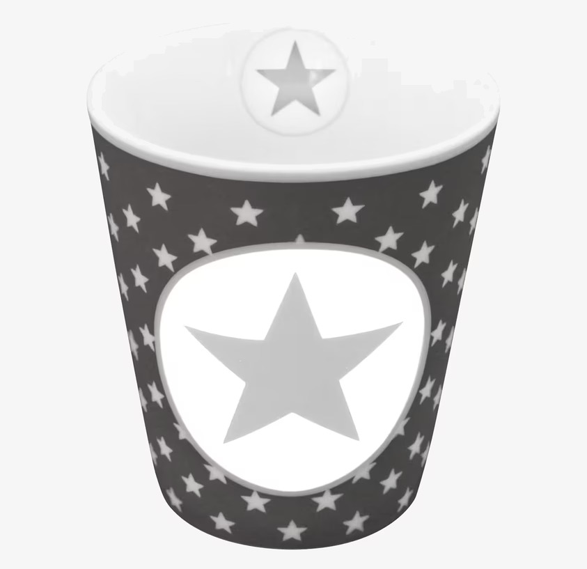 Happy Mugs - Big Star Charcoal från Krasilnikoff, kolgrå mugg