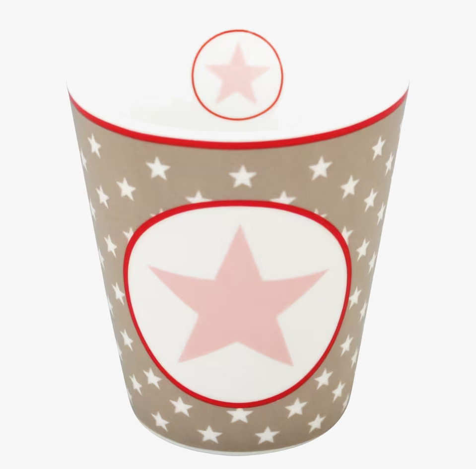 Happy Mugs - Big Star Taupe från Krasilnikoff med stjärndekor