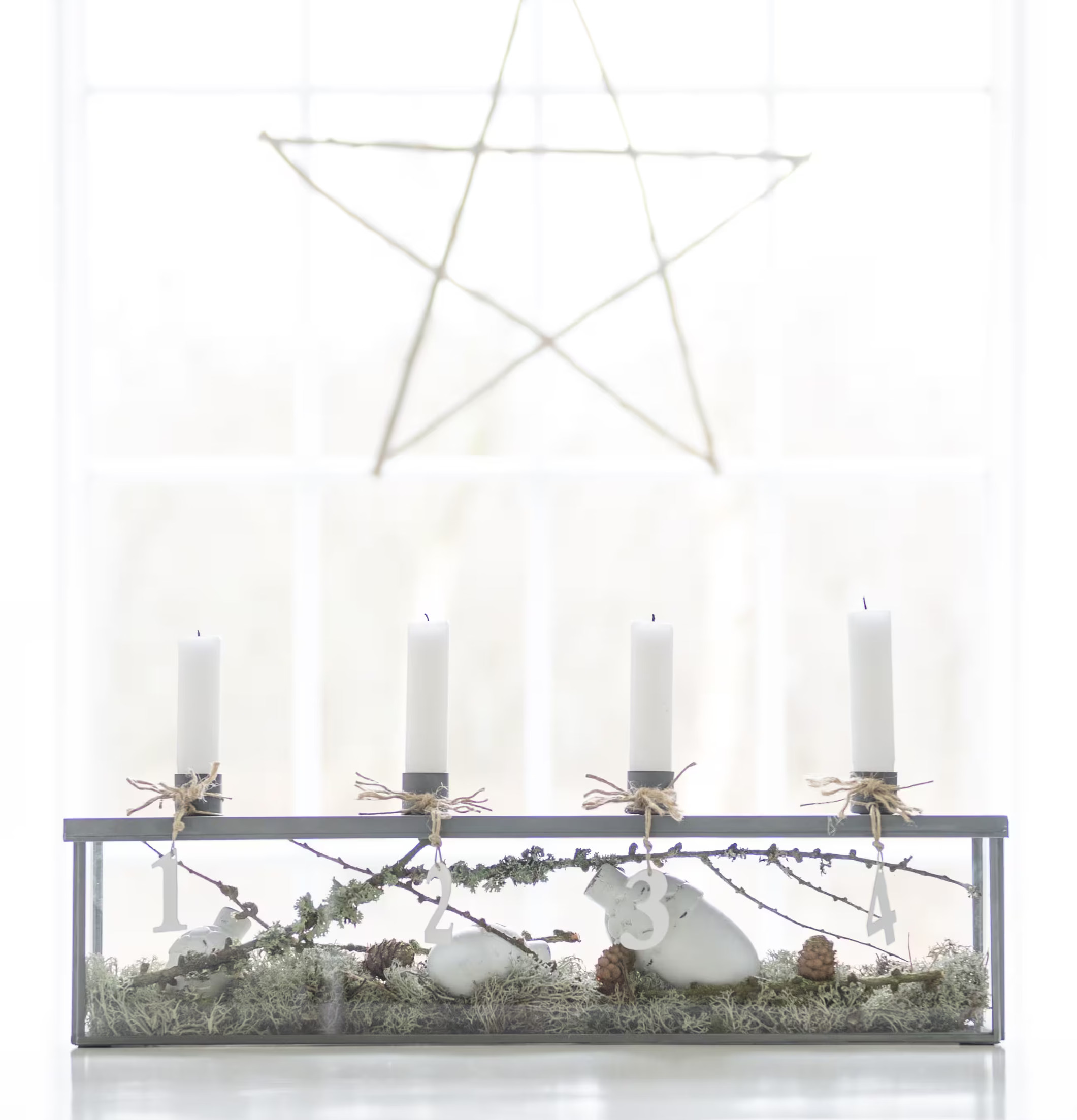 Ljusstake Adventsbox Grå från IB Laursen med adventsljus