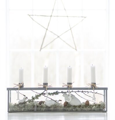 Ljusstake Adventsbox Grå från IB Laursen med adventsljus