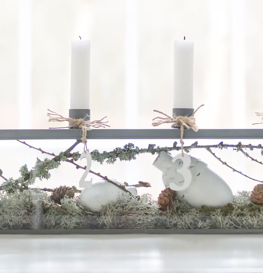 Ljusstake Adventsbox Grå från IB Laursen med fyra ljus