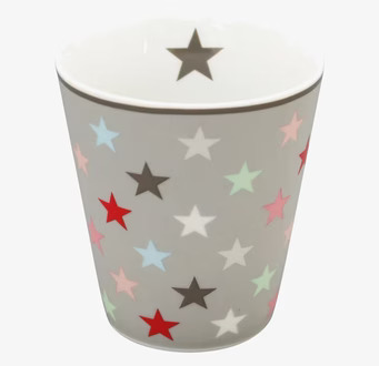 Happy Mugs - Grey Multi från Krasilnikoff med stjärnmönster