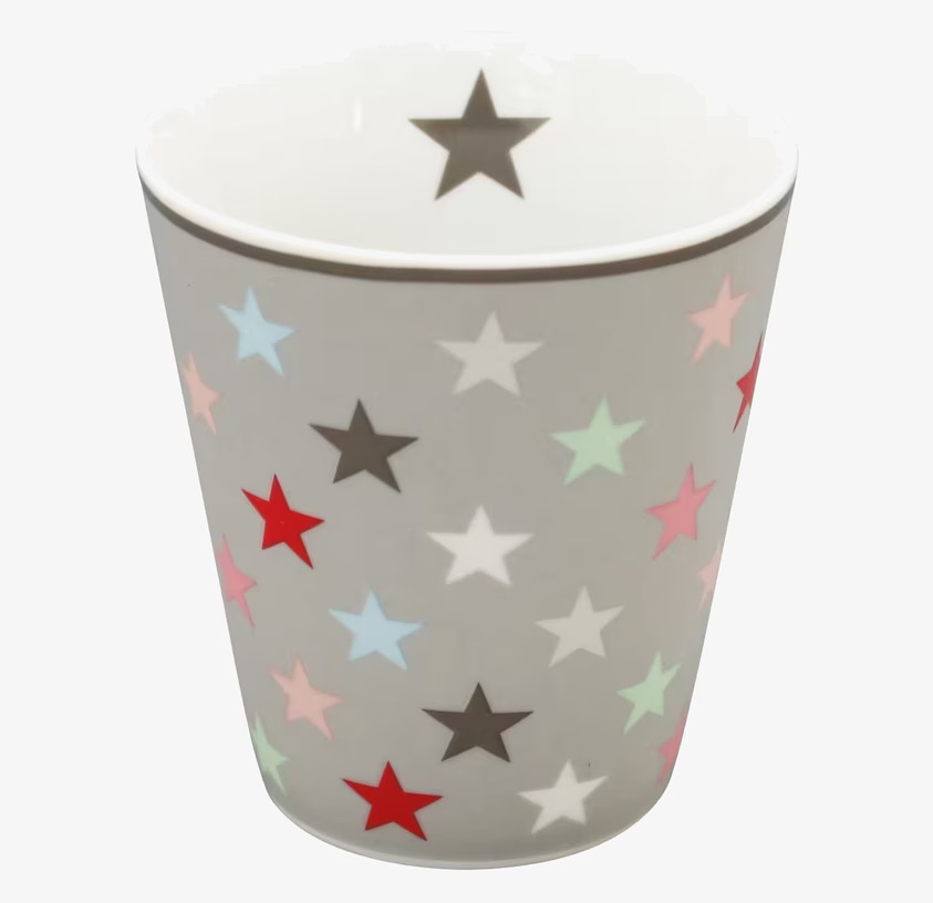 Happy Mugs - Grey Multi från Krasilnikoff med stjärnmönster