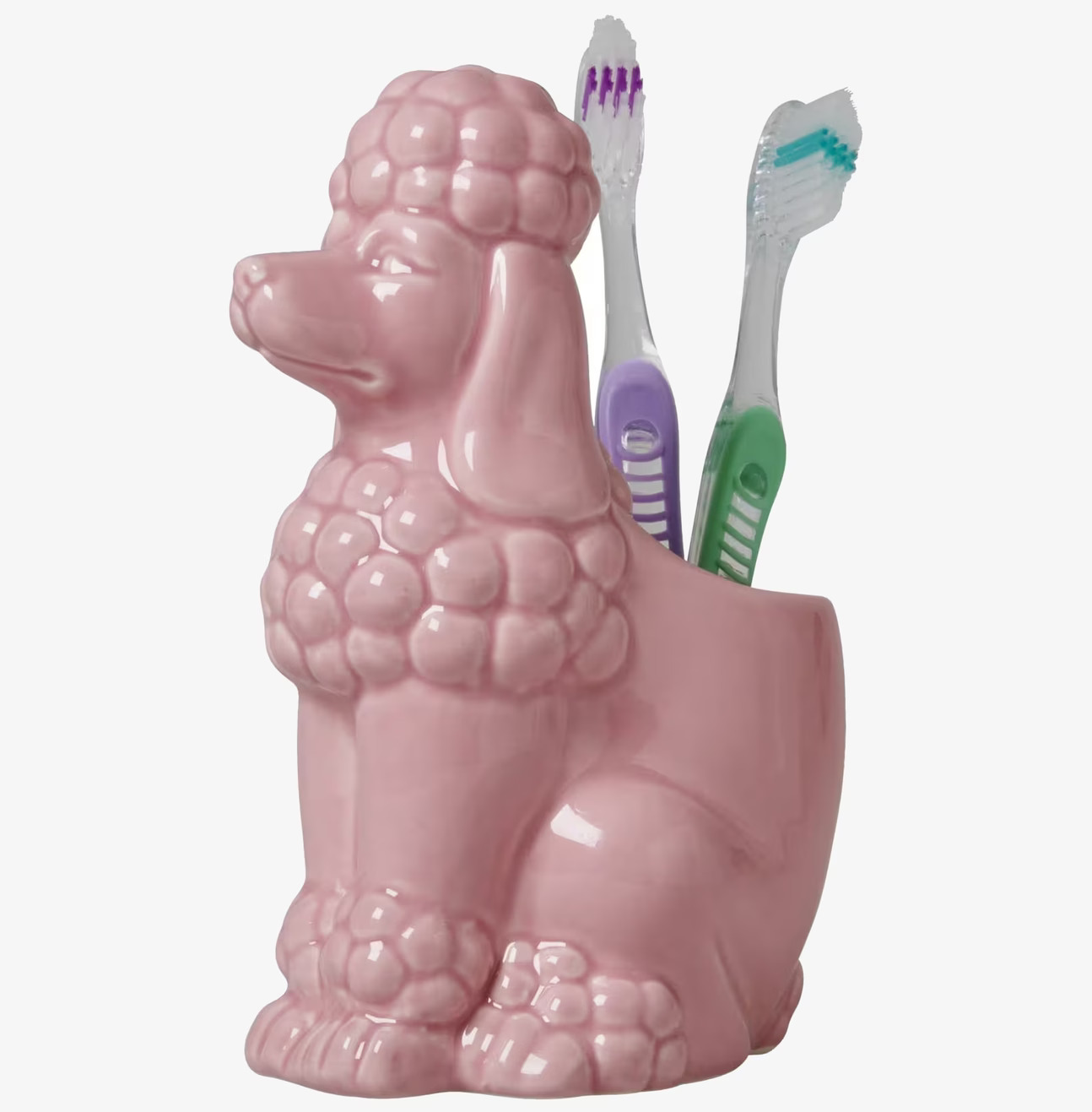 Tandborsthållare Pudel Rosa från Rice i rosa keramik