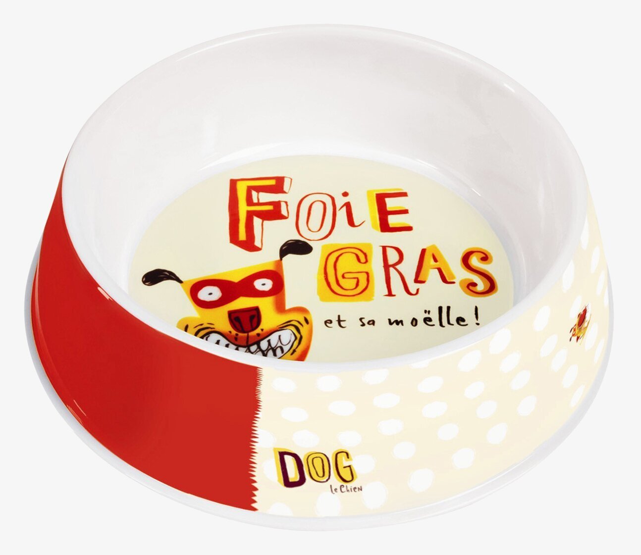 Hundskål Gul/röd från Derriére la porte med lekfull design