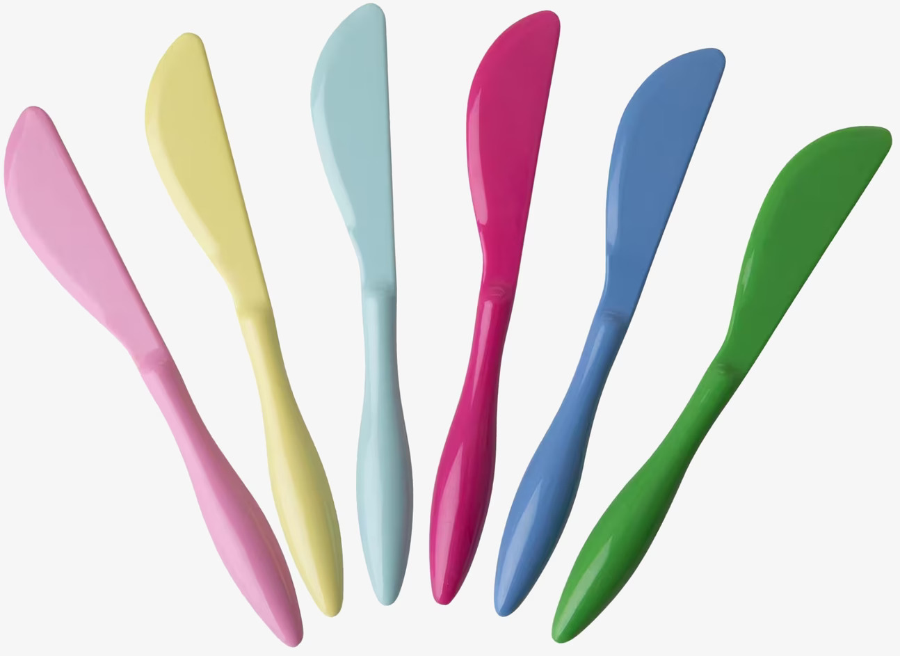 Smörknivar - Classic Color från Rice i sex färgglada nyanser