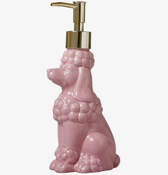 Tvålpump Pudel Rosa från Rice i keramik med guldpump